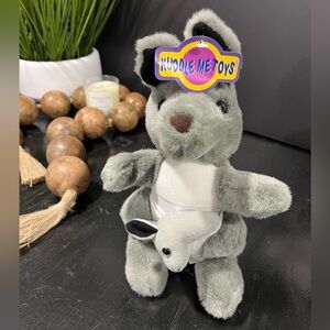 Gray Soft Stuffed Kangaroo Plush Toy